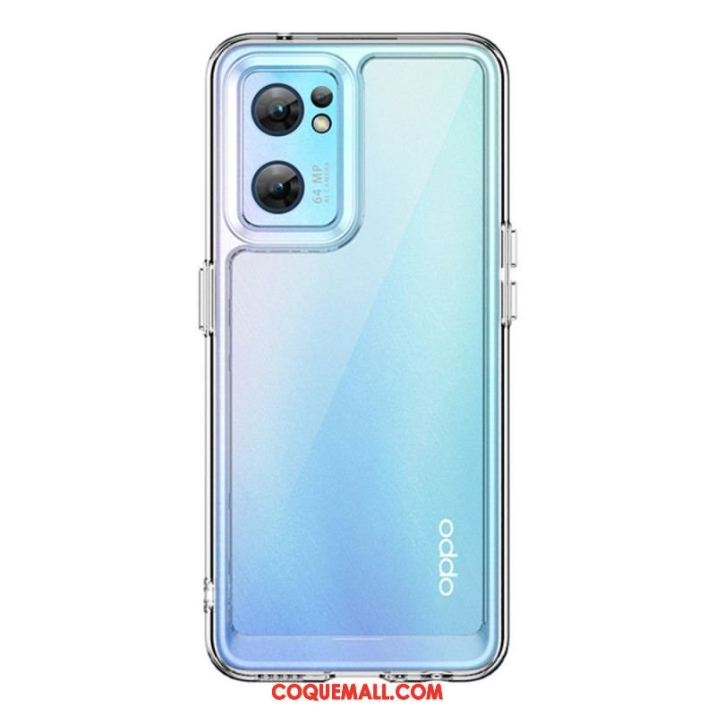 Coque Oppo Find X5 Lite Hybride Rebords Colorés Transparents