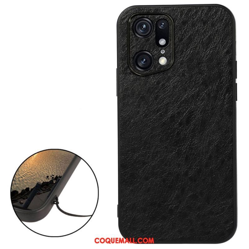 Coque Oppo Find X5 Pro Simili Cuir Texturé