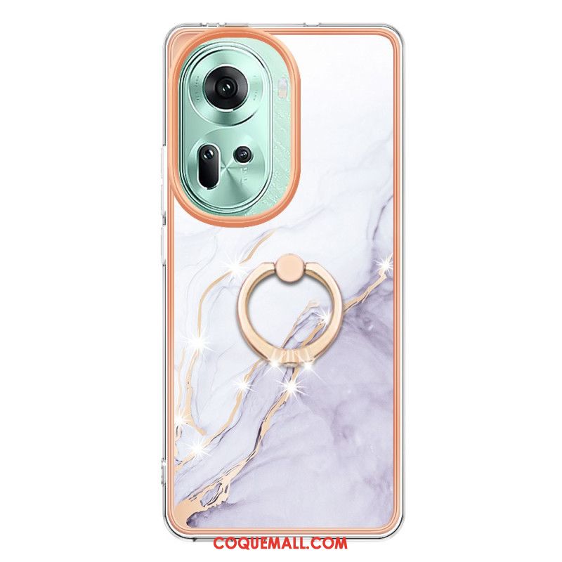 Coque Oppo Reno 11 5G Anneau Support Design Marbre