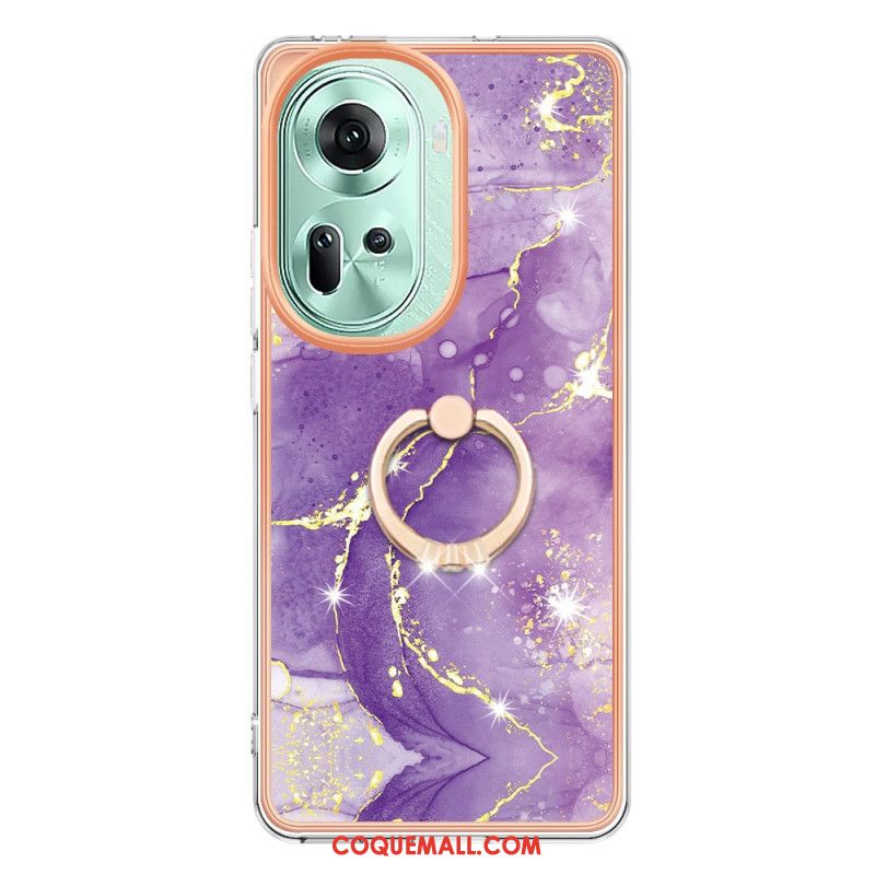 Coque Oppo Reno 11 5G Anneau Support Design Marbre