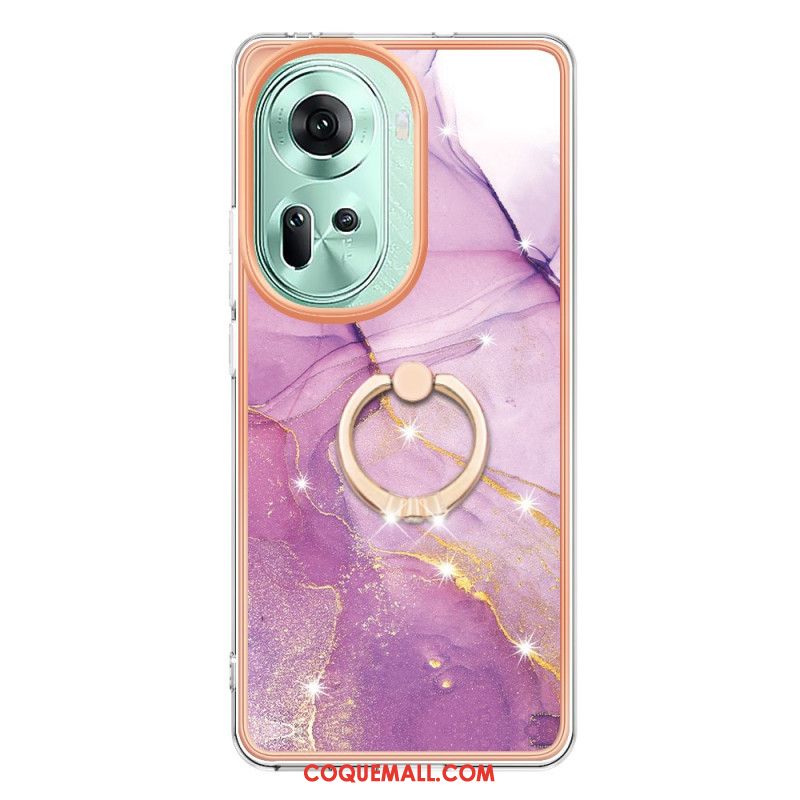 Coque Oppo Reno 11 5G Anneau Support Design Marbre