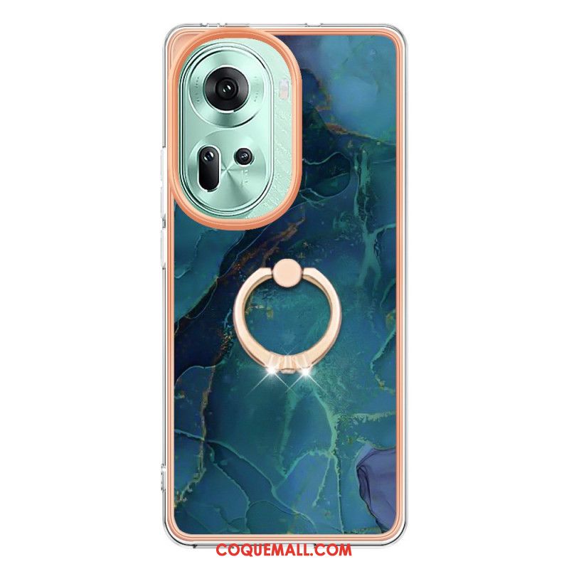 Coque Oppo Reno 11 5G Anneau-Support Marbre