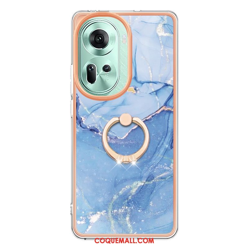 Coque Oppo Reno 11 5G Anneau-Support Marbre