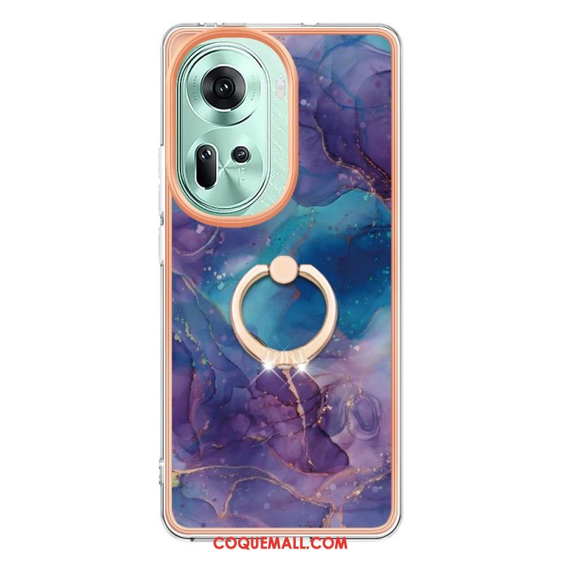 Coque Oppo Reno 11 5G Anneau-Support Marbre