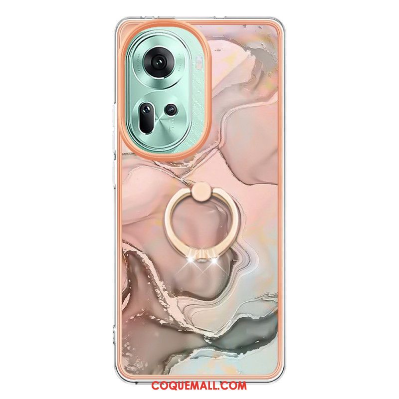 Coque Oppo Reno 11 5G Anneau-Support Marbre