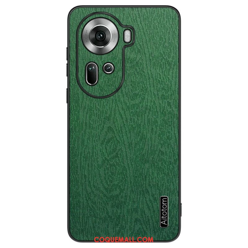 Coque Oppo Reno 11 5G Simili Cuir Effet Bois