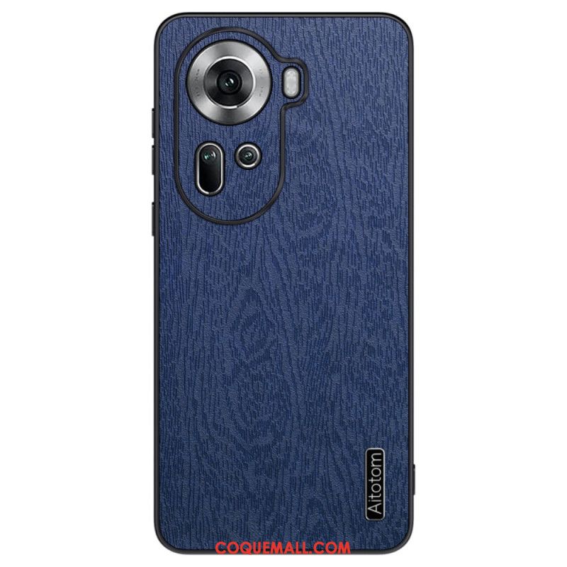 Coque Oppo Reno 11 5G Simili Cuir Effet Bois