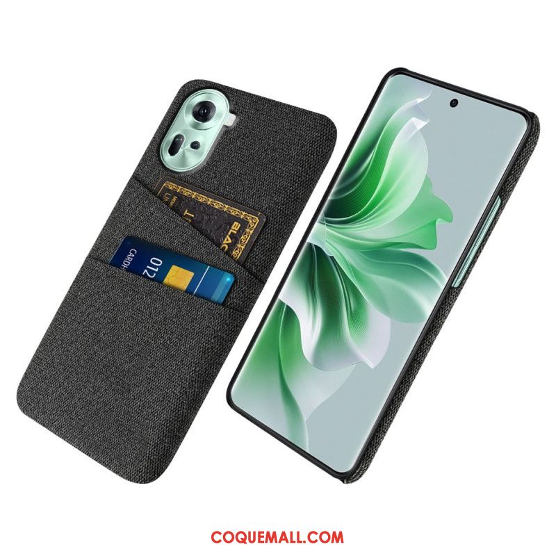 Coque Oppo Reno 11 5G Tissu Porte-Cartes