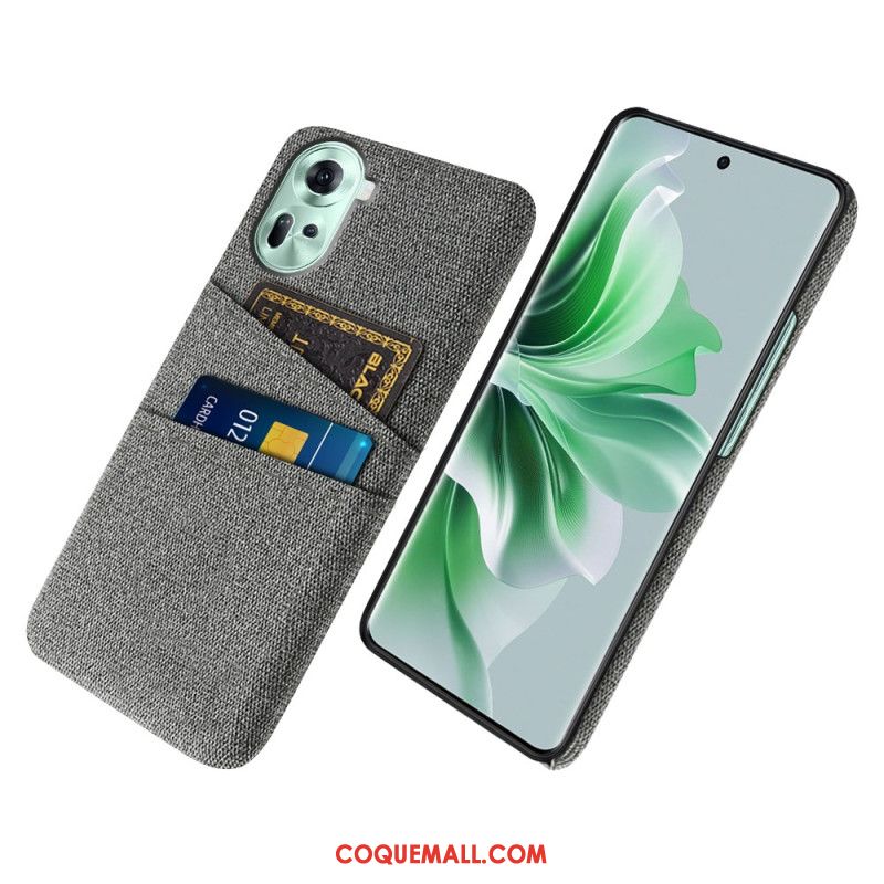 Coque Oppo Reno 11 5G Tissu Porte-Cartes