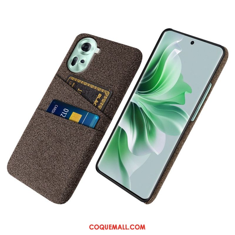 Coque Oppo Reno 11 5G Tissu Porte-Cartes