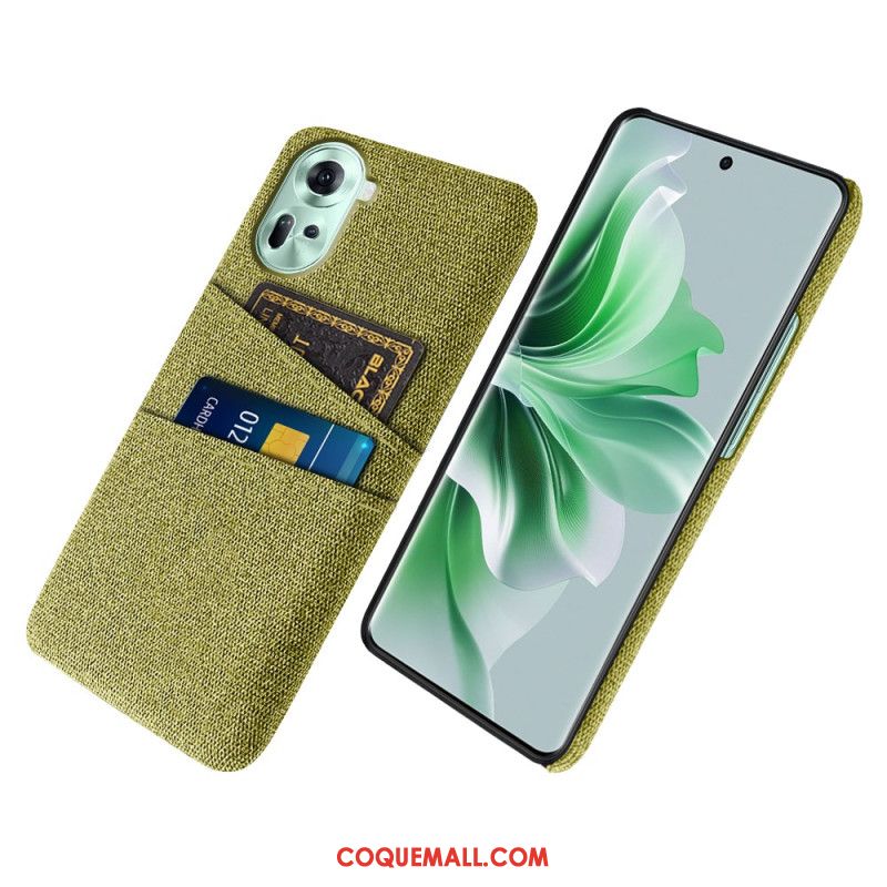 Coque Oppo Reno 11 5G Tissu Porte-Cartes