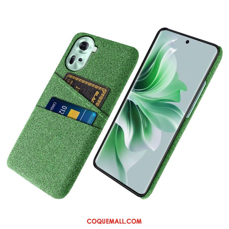 Coque Oppo Reno 11 5G Tissu Porte-Cartes