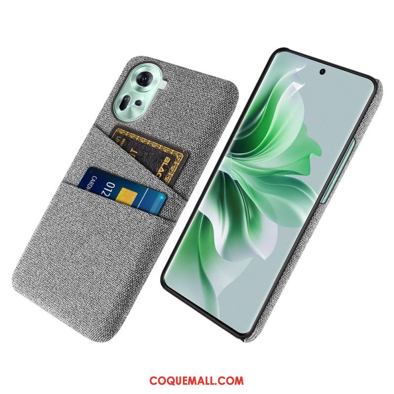 Coque Oppo Reno 11 5G Tissu Porte-Cartes