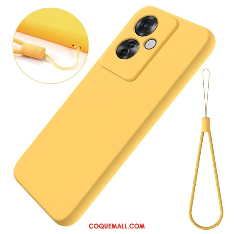 Coque Oppo Reno 11F 5G Silicone Liquide à Lanière