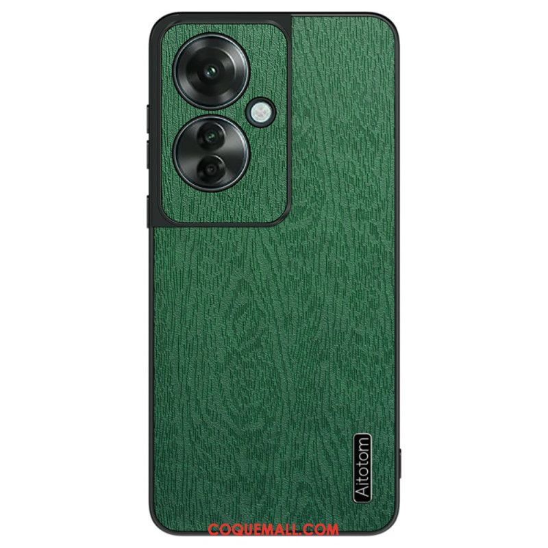 Coque Oppo Reno 11F 5G Simili Cuir Effet Bois