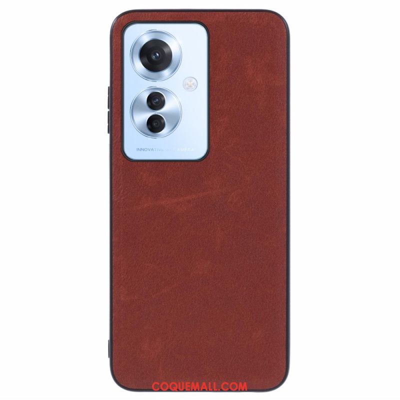 Coque Oppo Reno 11F 5G Texture Cuir Rétro