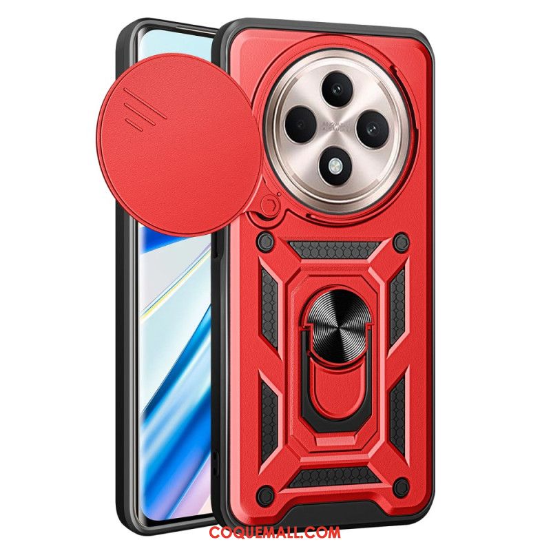 Coque Oppo Reno 12 F 5G Anneau-Support et Protection Camera Coulissante