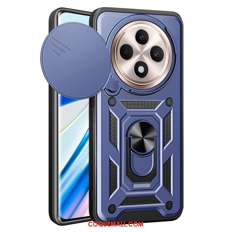 Coque Oppo Reno 12 F 5G Anneau-Support et Protection Camera Coulissante