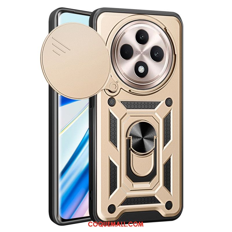 Coque Oppo Reno 12 F 5G Anneau-Support et Protection Camera Coulissante