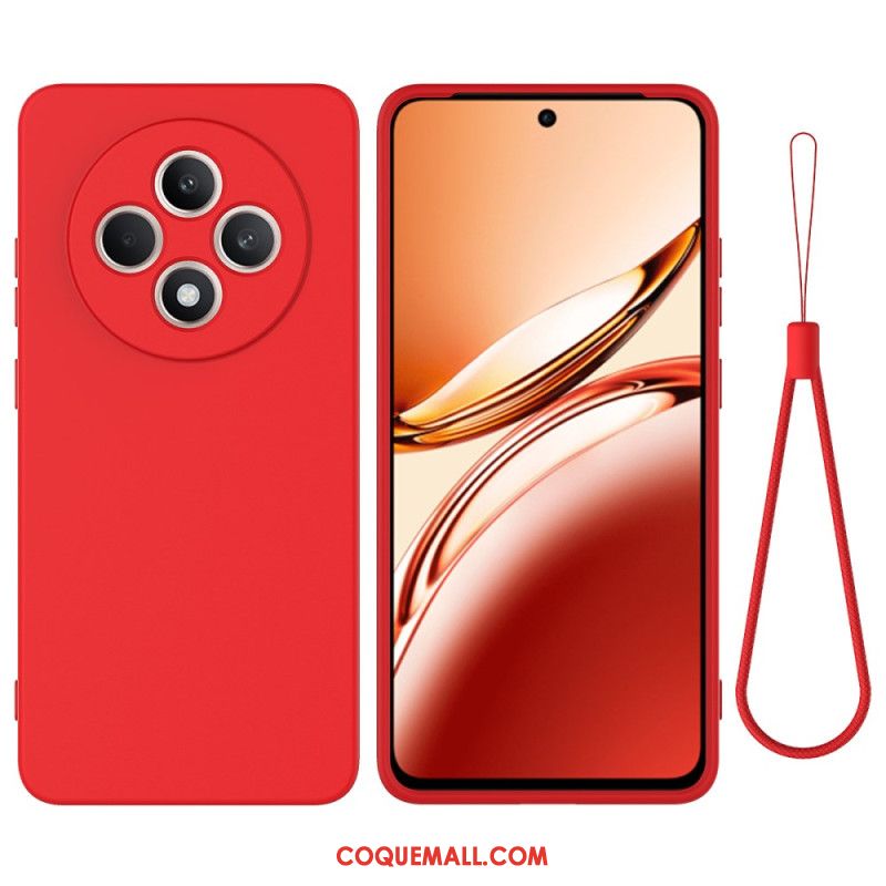 Coque Oppo Reno 12 F 5G Silicone Liquide à Lanière