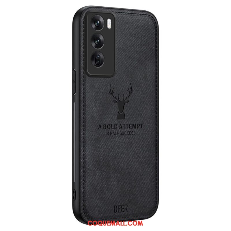 Coque Oppo Reno 12 Texture Tissu Motif Cerf