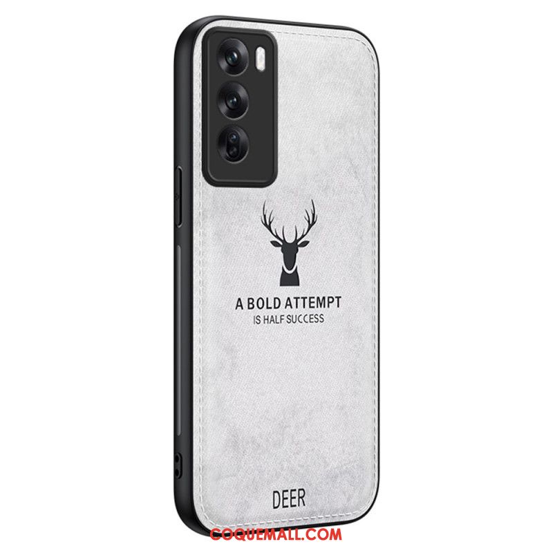 Coque Oppo Reno 12 Texture Tissu Motif Cerf