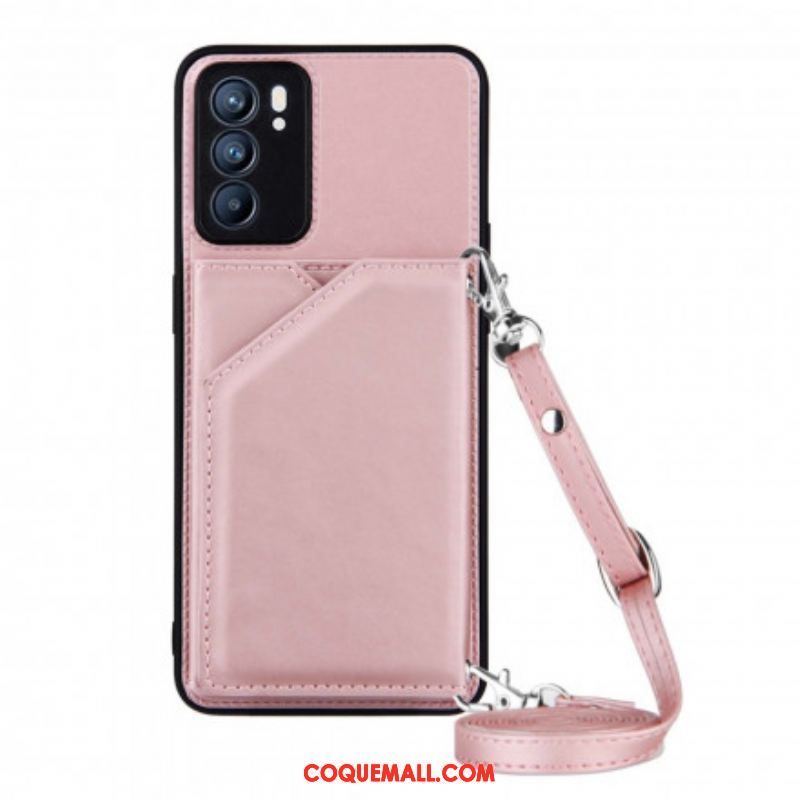 Coque Oppo Reno 6 5G Bandoulière Porte-cartes