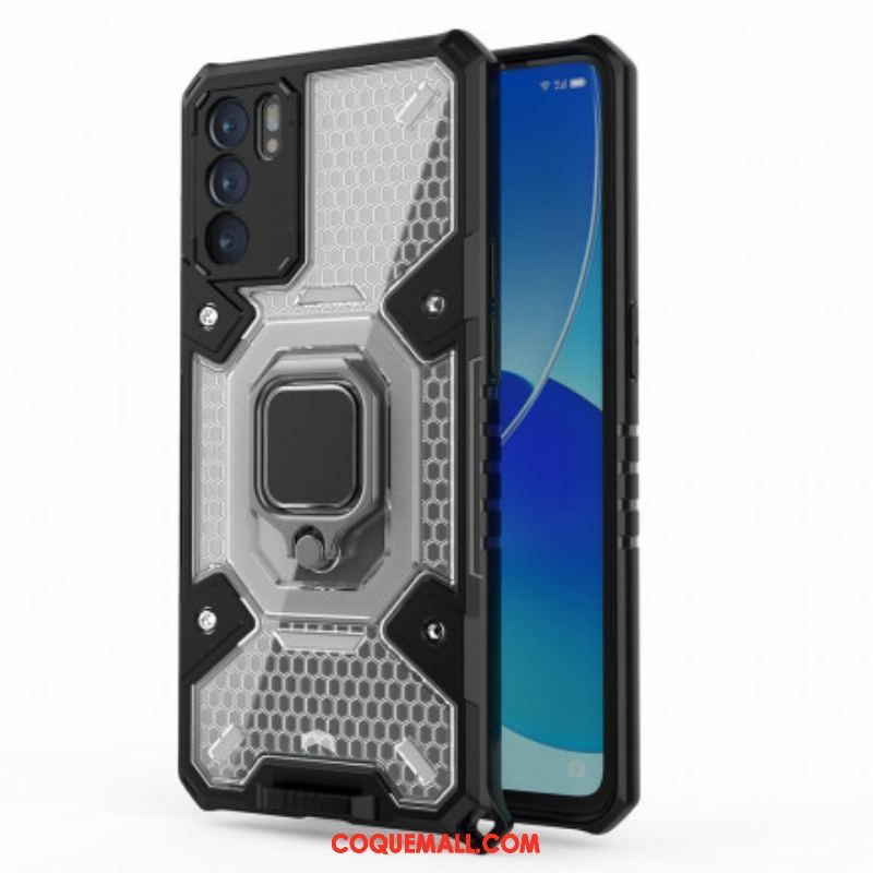 Coque Oppo Reno 6 5G Nid d'Abeille avec Anneau