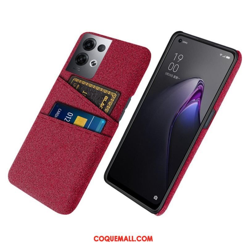 Coque Oppo Reno 8 Pro Tissu Porte-Cartes