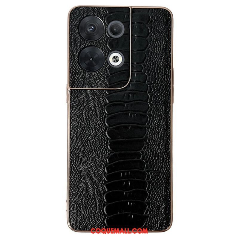 Coque Oppo Reno 8 Pro Vrai Cuir Style Crocodile