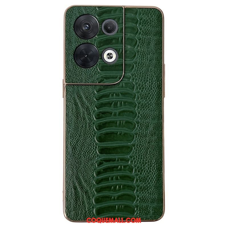 Coque Oppo Reno 8 Pro Vrai Cuir Style Crocodile