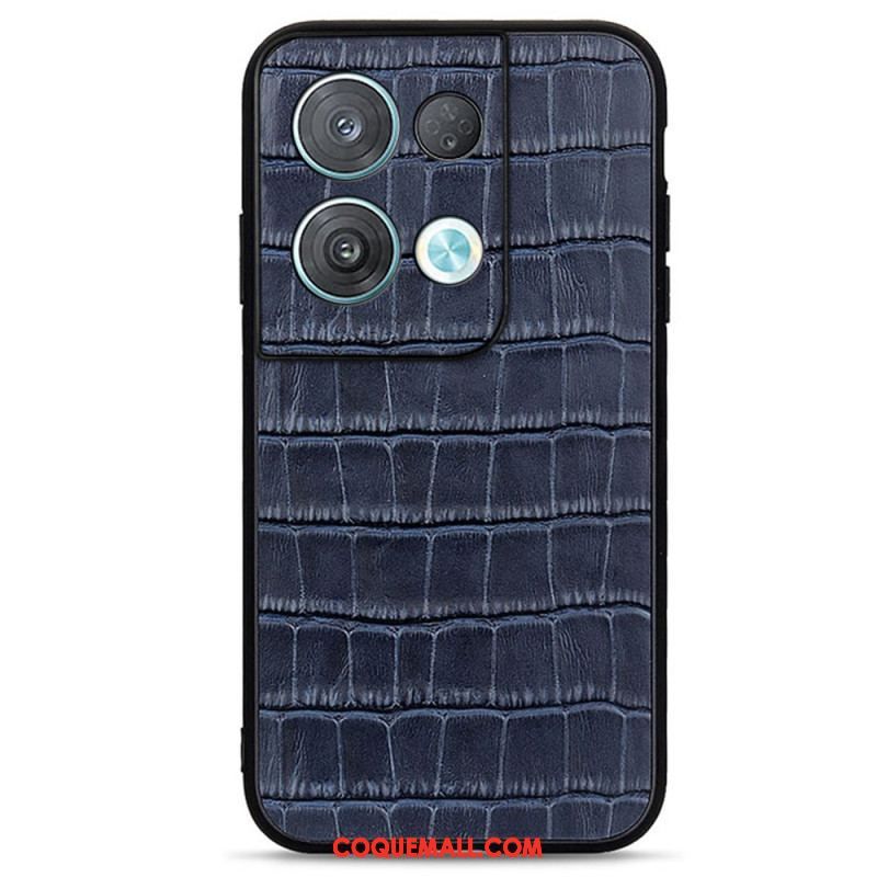 Coque Oppo Reno 8 Pro Véritable Cuir Style Crocodile