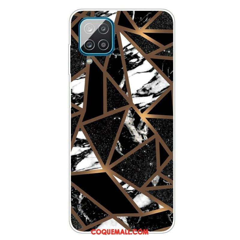 Coque Samsung Galaxy A12 / M12 Marbre Géométrique