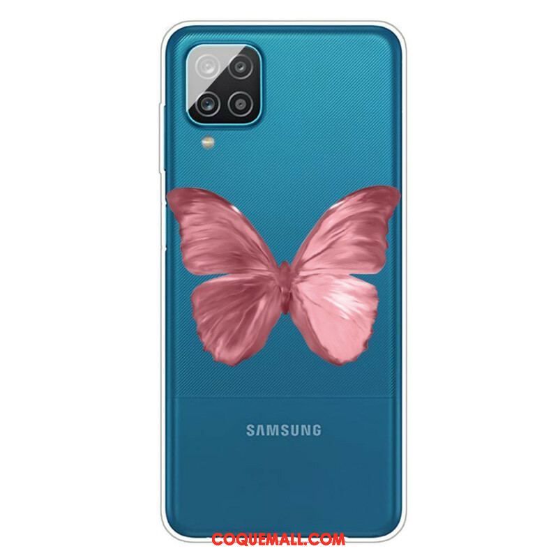 Coque Samsung Galaxy A12 / M12 Papillons Sauvages