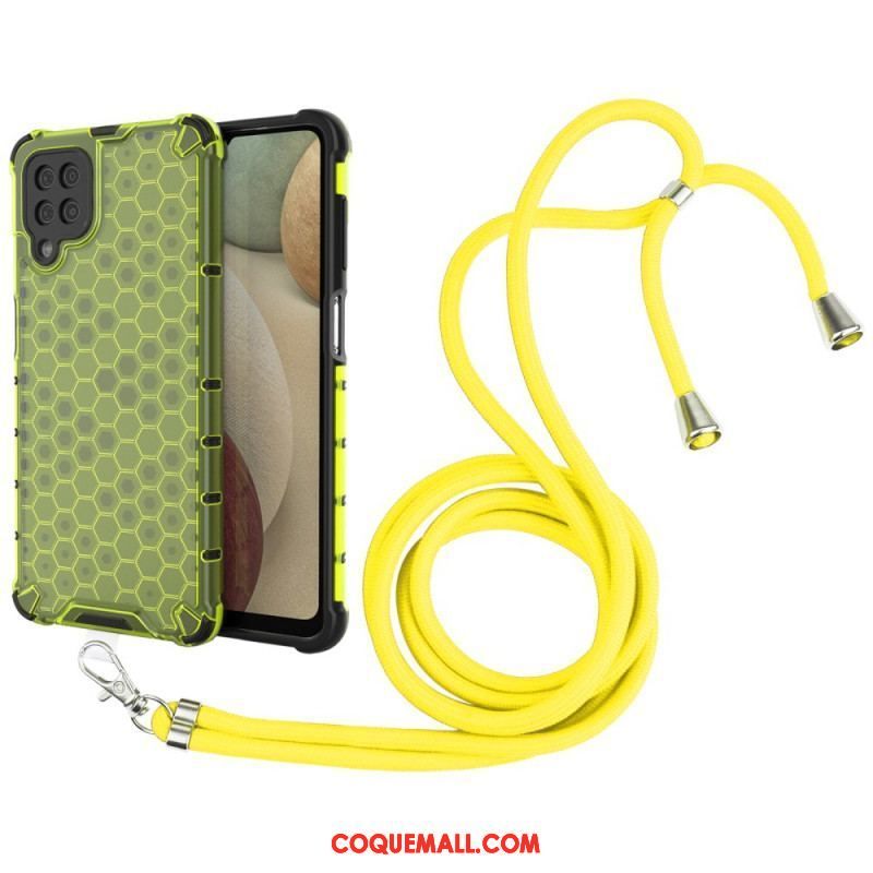 Coque Samsung Galaxy A12 / M12 à Cordon Nid d'abeille