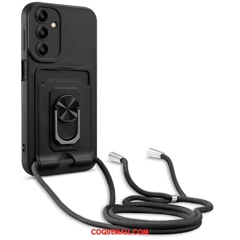 Coque Samsung Galaxy A14 5G / A14 à Cordon avec Porte-Carte et Anneau-Support