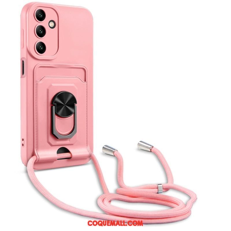 Coque Samsung Galaxy A14 5G / A14 à Cordon avec Porte-Carte et Anneau-Support