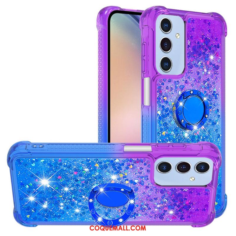 Coque Samsung Galaxy A15 5G Anneau-Support Dégradé Paillettes