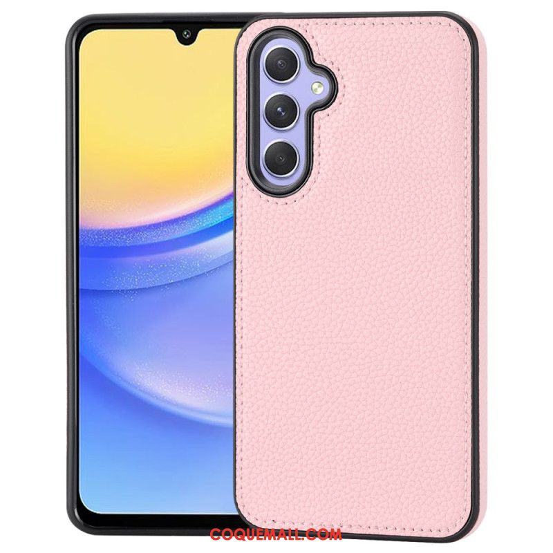 Coque Samsung Galaxy A15 5G Simili Cuir Litchi