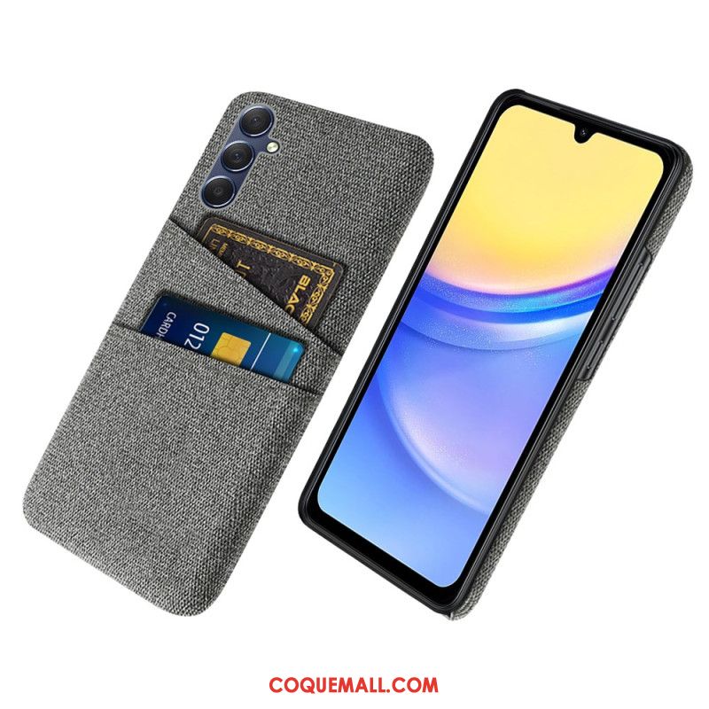 Coque Samsung Galaxy A15 5G Tissu Porte-Cartes