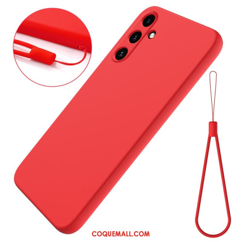 Coque Samsung Galaxy A15 Silicone Liquide à Lanière