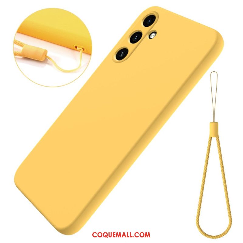 Coque Samsung Galaxy A15 Silicone Liquide à Lanière