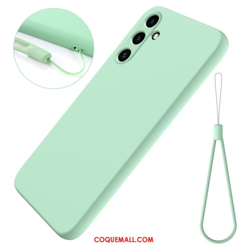 Coque Samsung Galaxy A15 Silicone Liquide à Lanière