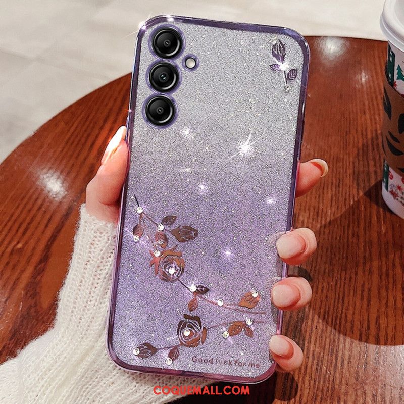 Coque Samsung Galaxy A16 4G / 5G Strass et Fleurs KADEM