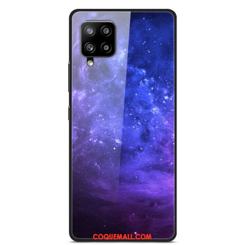 Coque Samsung Galaxy A42 5G Verre et Silicone Galaxie