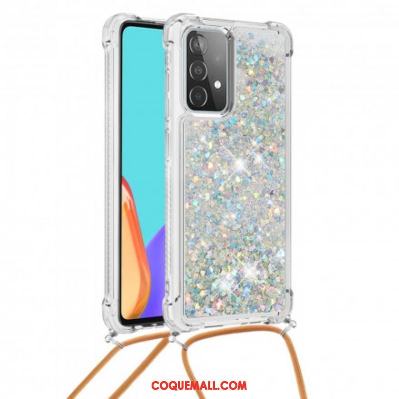 Coque Samsung Galaxy A52 4G / A52 5G / A52s 5G Paillettes avec Cordon