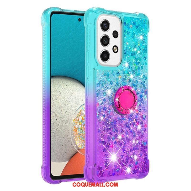 Coque Samsung Galaxy A53 5G Paillettes Anneau-Support