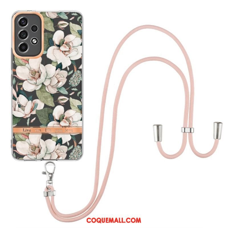 Coque Samsung Galaxy A53 5G à Cordon Florale