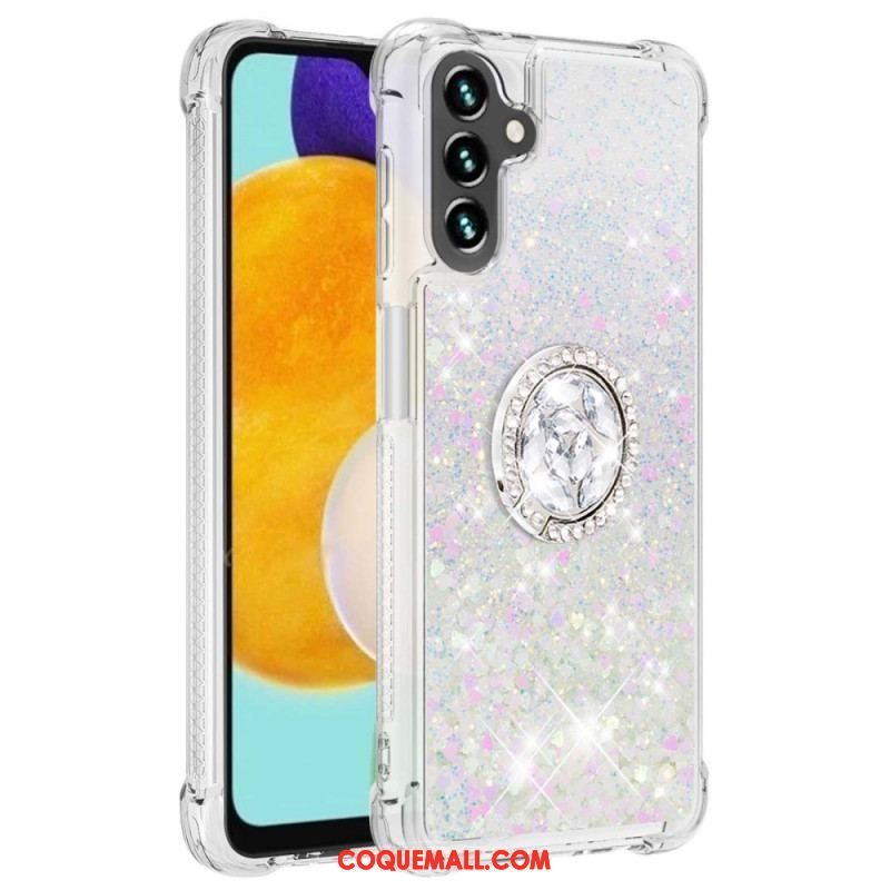 Coque Samsung Galaxy A54 5G Paillettes avec Anneau-Support