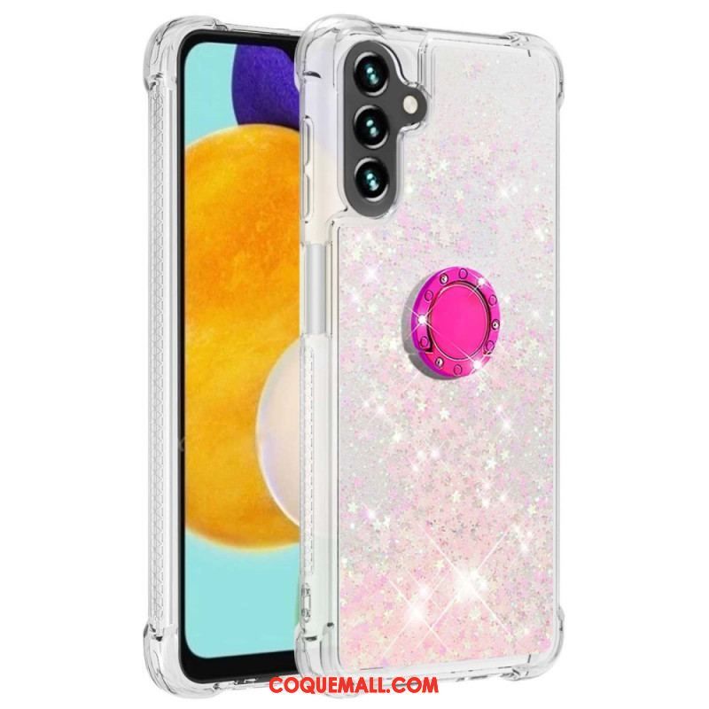 Coque Samsung Galaxy A54 5G Paillettes avec Anneau-Support